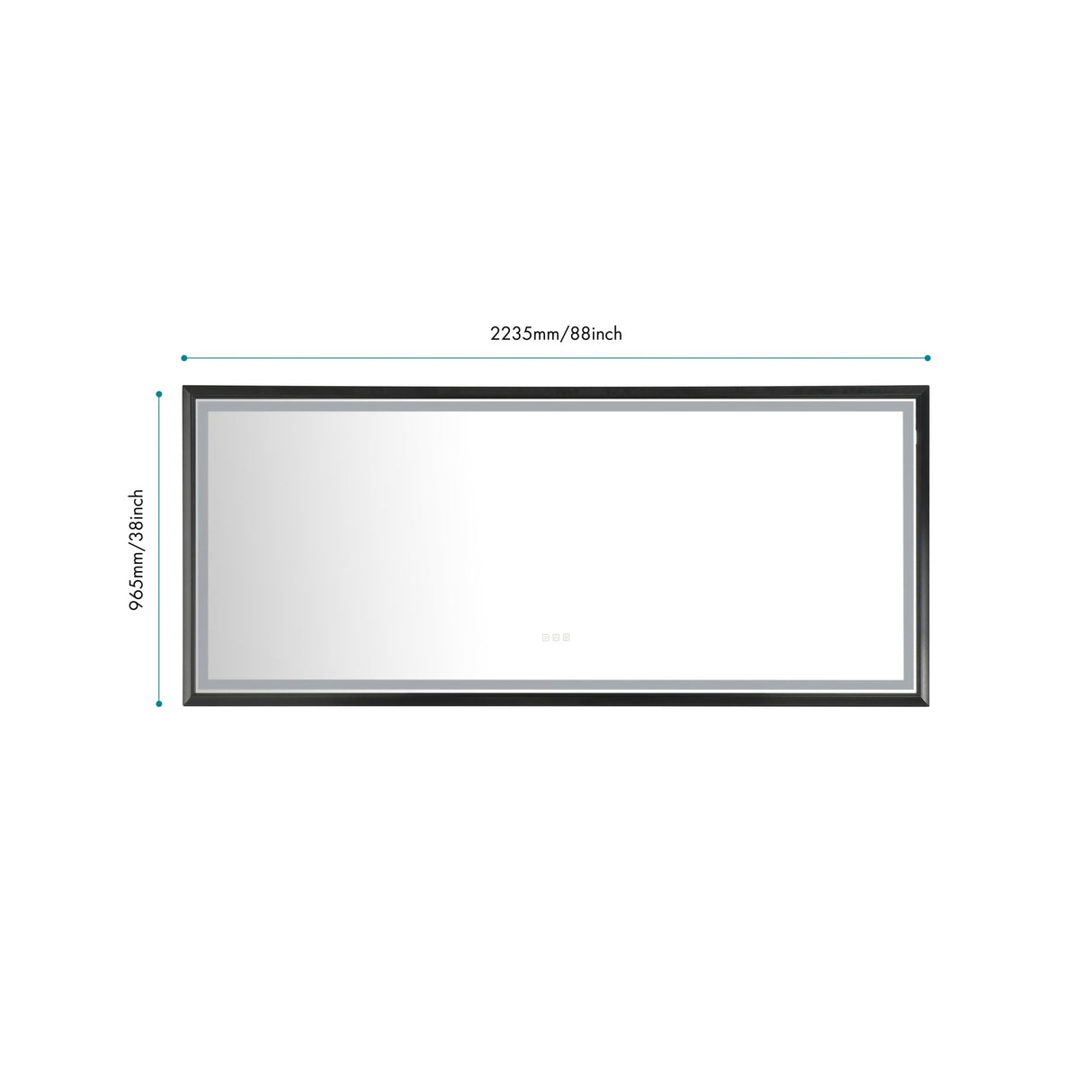 88 in. W x 38 in. H Super Bright Led Bathroom Mirror with Lights, Metal Frame Mirror Wall Mounted Lighted Vanity Mirrors for Wall, Anti Fog Dimmable Led Mirror for Makeup, Horizontal/Verti - W127290279 - image - 3