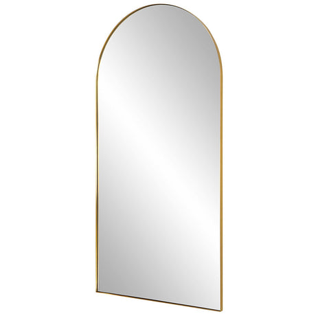 Crosley Arch Mirror Antique Brass - Yellow by Uttermost - View 4