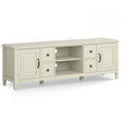 Connaught 72 inch Wide Solid Wood TV Stand in Antique White For TVs up to 80 inches - sold by Home Elegance USA