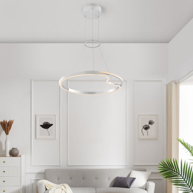 Minsk Single Round Chandelier // Chrome  | Finesse - Home Elegance USA