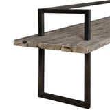 Herbert Reclaimed Wood Bench - Light Brown / Black by Uttermost - View 3