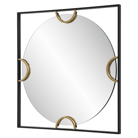Hinson Square Mirror - Black by Uttermost - View 4