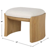 Port Small Bench Natural / White - White / Light Brown by Uttermost - View 8