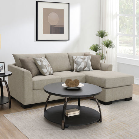 Pacheco Camel Upholstered Sleeper Sectional Chaise Sofa - sold by Home Elegance USA
