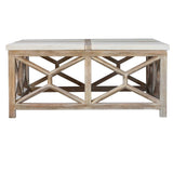 Catali Stone Coffee Table White & Light Brown - White / Light Brown by Uttermost - View 4