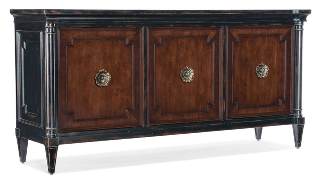 Charleston Entertainment Console - Dark Brown / Black by Hooker Furniture - View 1