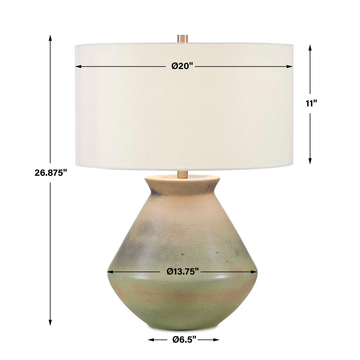 Natrone Table Lamp - Green by Uttermost - View 3