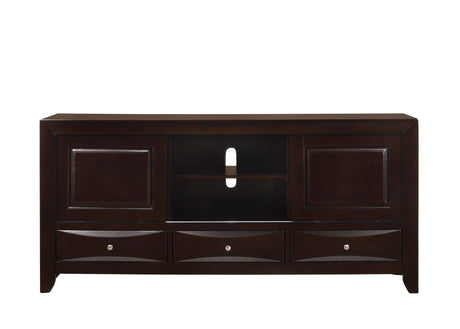1pc Dark Cherry Finish 3 Drawers Shelf Storage Space TV Stand Bedroom Living Room Furniture - sold by Home Elegance USA