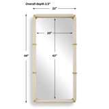Cyprus Leather Mirror - White by Uttermost - View 7