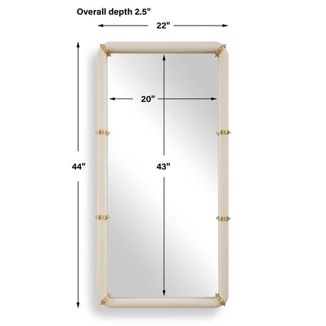 Cyprus Leather Mirror - White by Uttermost - View 7