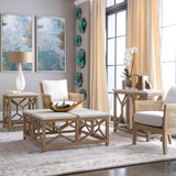 Catali Stone End Table White & Light Brown - White / Light Brown by Uttermost - View 9