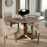 60"Rd Dining Table - Florence Round Pedestal Dining Table Rustic Smoke - 180200 - image - 2