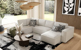 Divani Casa Lulu - Modern White Fabric Modular Sectional Sofa w/ Right Facing Chaise