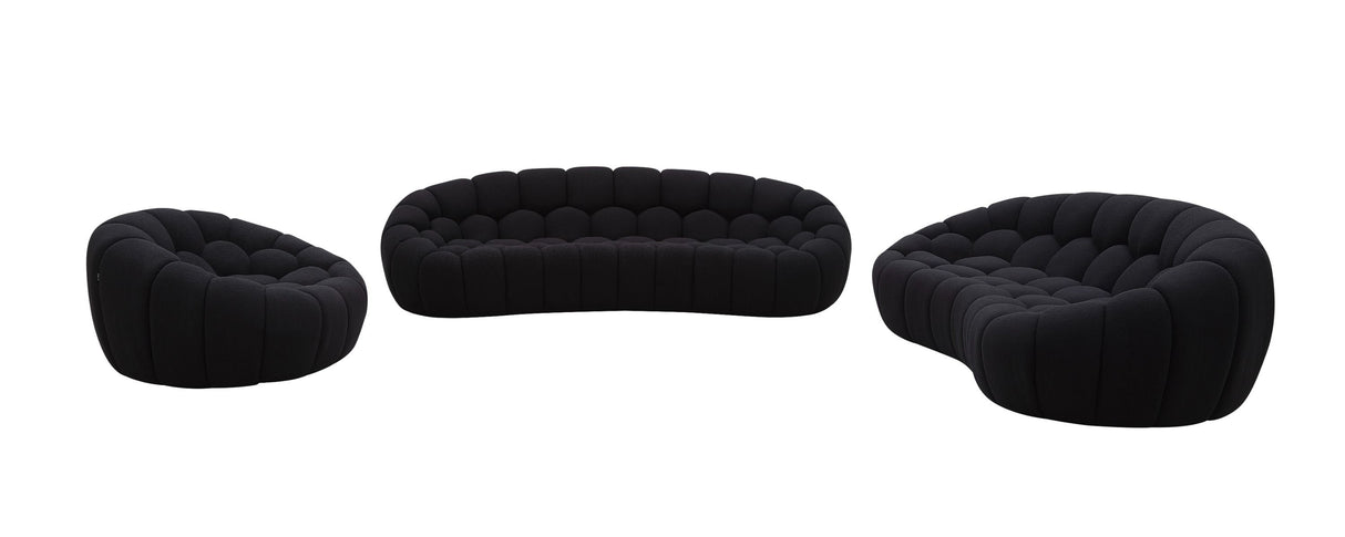 Divani Casa Yolonda - Modern Curved Black Fabric Sofa Set | VIG - Home Elegance USA