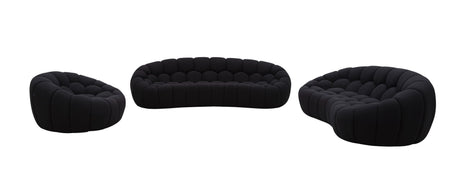 Divani Casa Yolonda - Modern Curved Black Fabric Sofa Set | VIG - Home Elegance USA