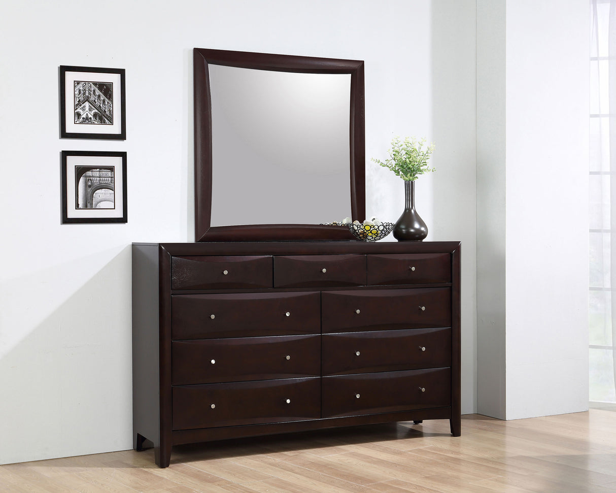 Dresser With Mirror - Phoenix 9-drawer Dresser with Mirror Deep Cappuccino