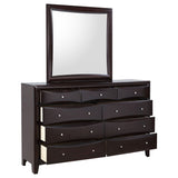 Dresser With Mirror - Phoenix 9-drawer Dresser with Mirror Deep Cappuccino