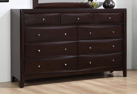 Dresser - Phoenix 9-drawer Dresser Deep Cappuccino