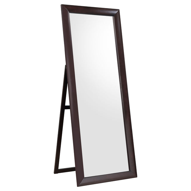 Standing Mirror - Phoenix Rectangular Standing Floor Mirror Black