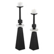Ebon Glow Floor Candleholders (Set of 2) - Black by Uttermost - View 1