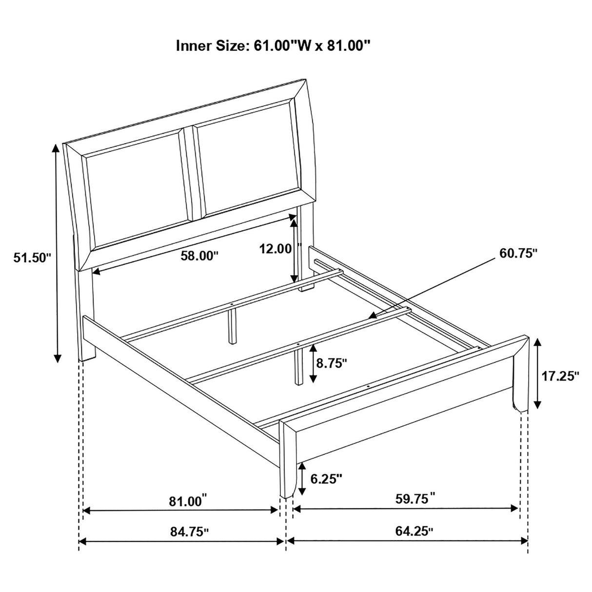 Briana Wood Queen Panel Bed Black | Coaster | Home Elegance USA