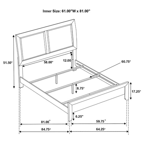 Queen Bed - Briana Wood Queen Panel Bed Black