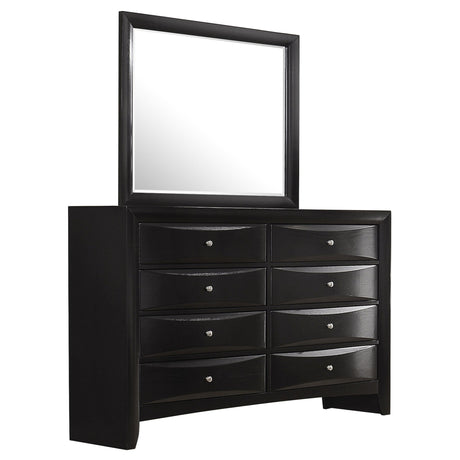 Briana Rectangular 8 - drawer Dresser with Mirror Black | Coaster | Home Elegance USA