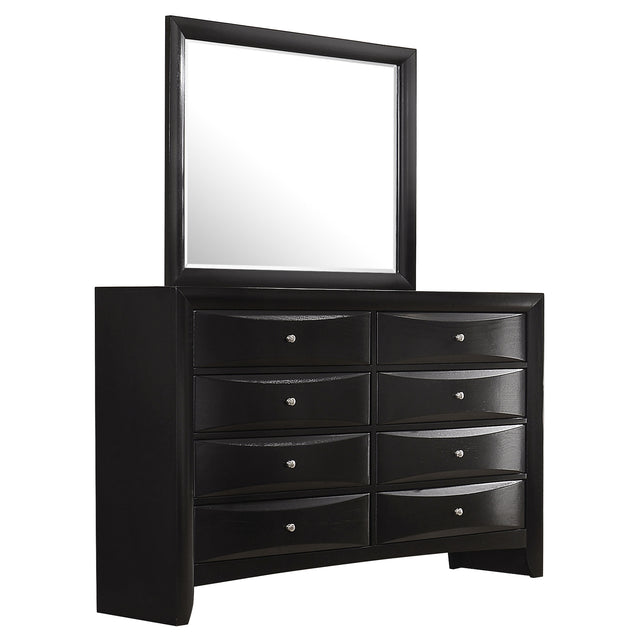 Dresser With Mirror - Briana Rectangular 8-drawer Dresser with Mirror Black