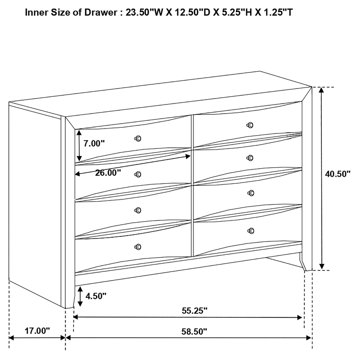 Briana Rectangular 8 - drawer Dresser Black | Coaster - 200703 - Home Elegance USA - 3