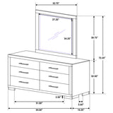 Dresser With Mirror - Jessica 6-drawer Dresser with Mirror Cappuccino