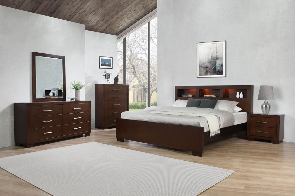 Dresser With Mirror - Jessica 6-drawer Dresser with Mirror Cappuccino