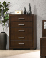 Jessica 5-drawer Bedroom Chest Cappuccino - Home Elegance USA