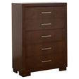 Jessica 5-drawer Bedroom Chest Cappuccino - Home Elegance USA