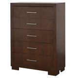 Jessica 5-drawer Bedroom Chest Cappuccino - Home Elegance USA