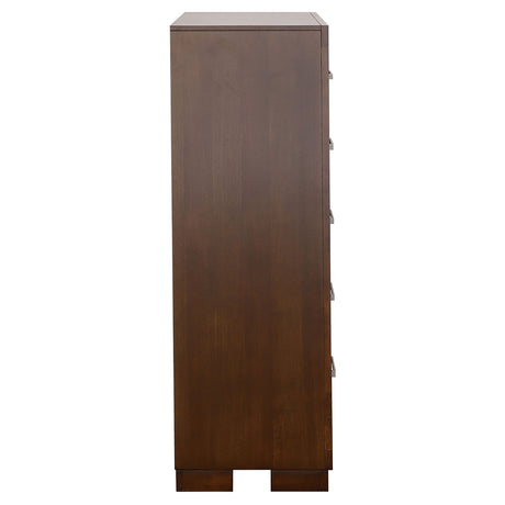 Jessica 5-drawer Bedroom Chest Cappuccino - Home Elegance USA