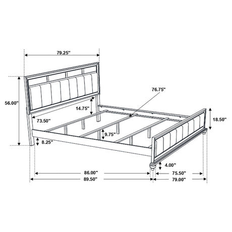 California King Bed - Barzini Wood California King Panel Bed Black