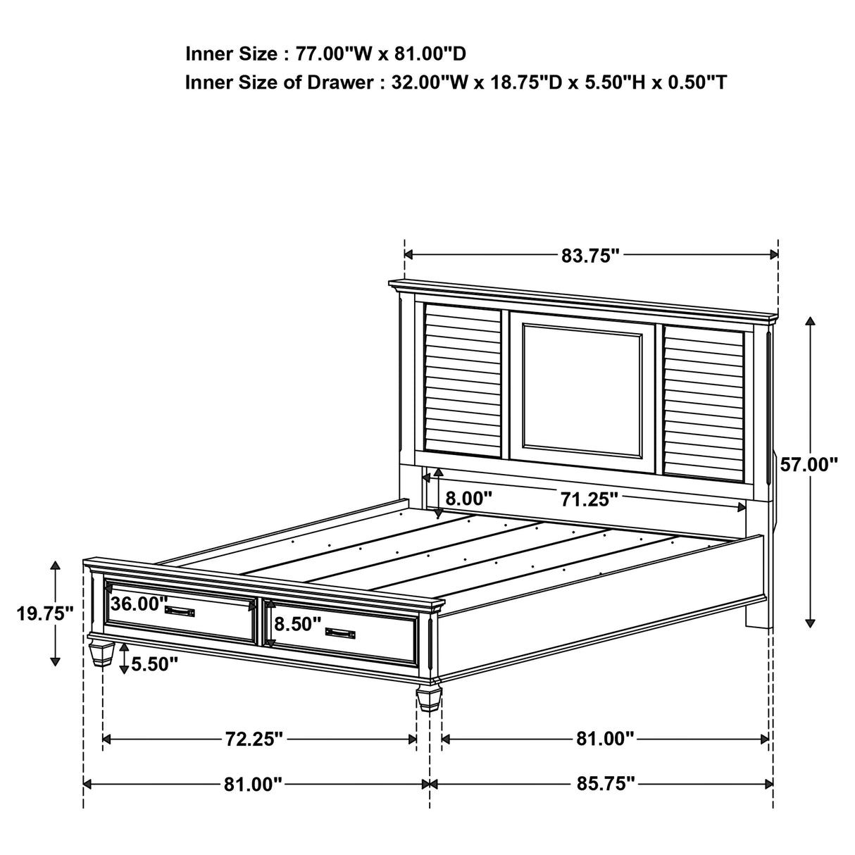 Eastern King Bed 4 Pc Set - Franco 4-piece Eastern King Bedroom Set Burnished Oak