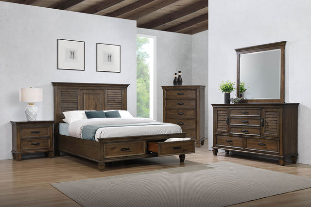 Eastern King Bed 5 Pc Set - Franco 5-piece Eastern King Bedroom Set Burnished Oak