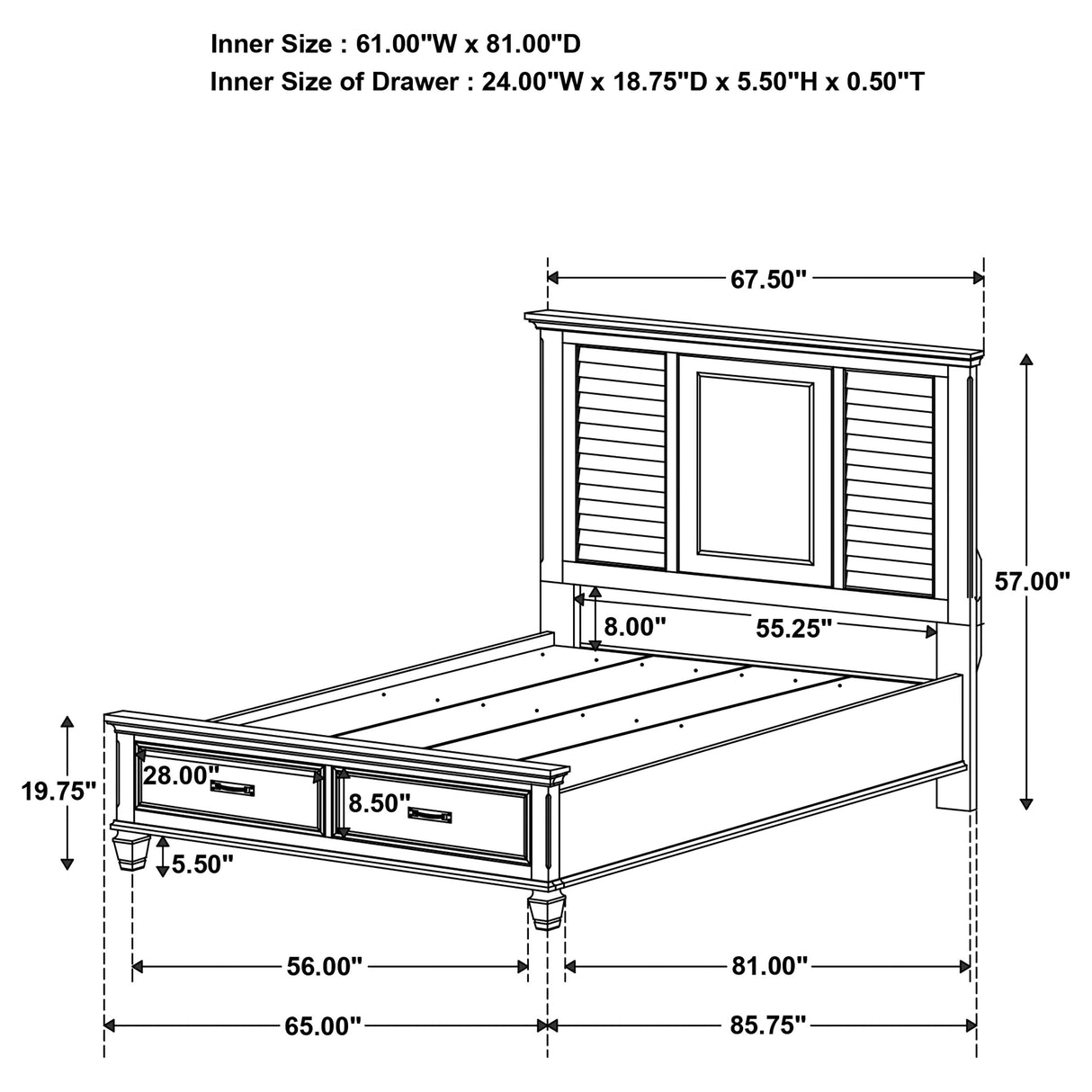 Queen Bed 4 Pc Set - Franco 4-piece Queen Bedroom Set Burnished Oak