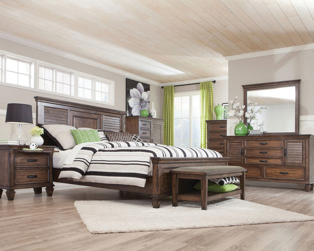 Eastern King Bed 4 Pc Set - Franco 4-piece Eastern King Bedroom Set Burnished Oak