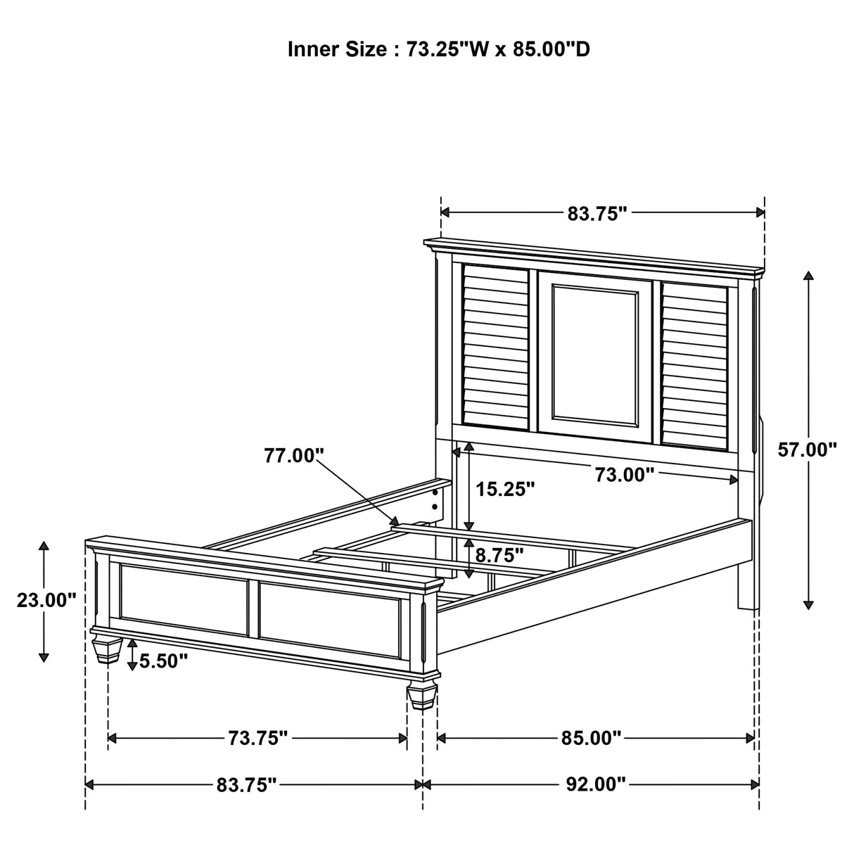 California King Bed - Franco Wood California King Panel Bed Burnished Oak