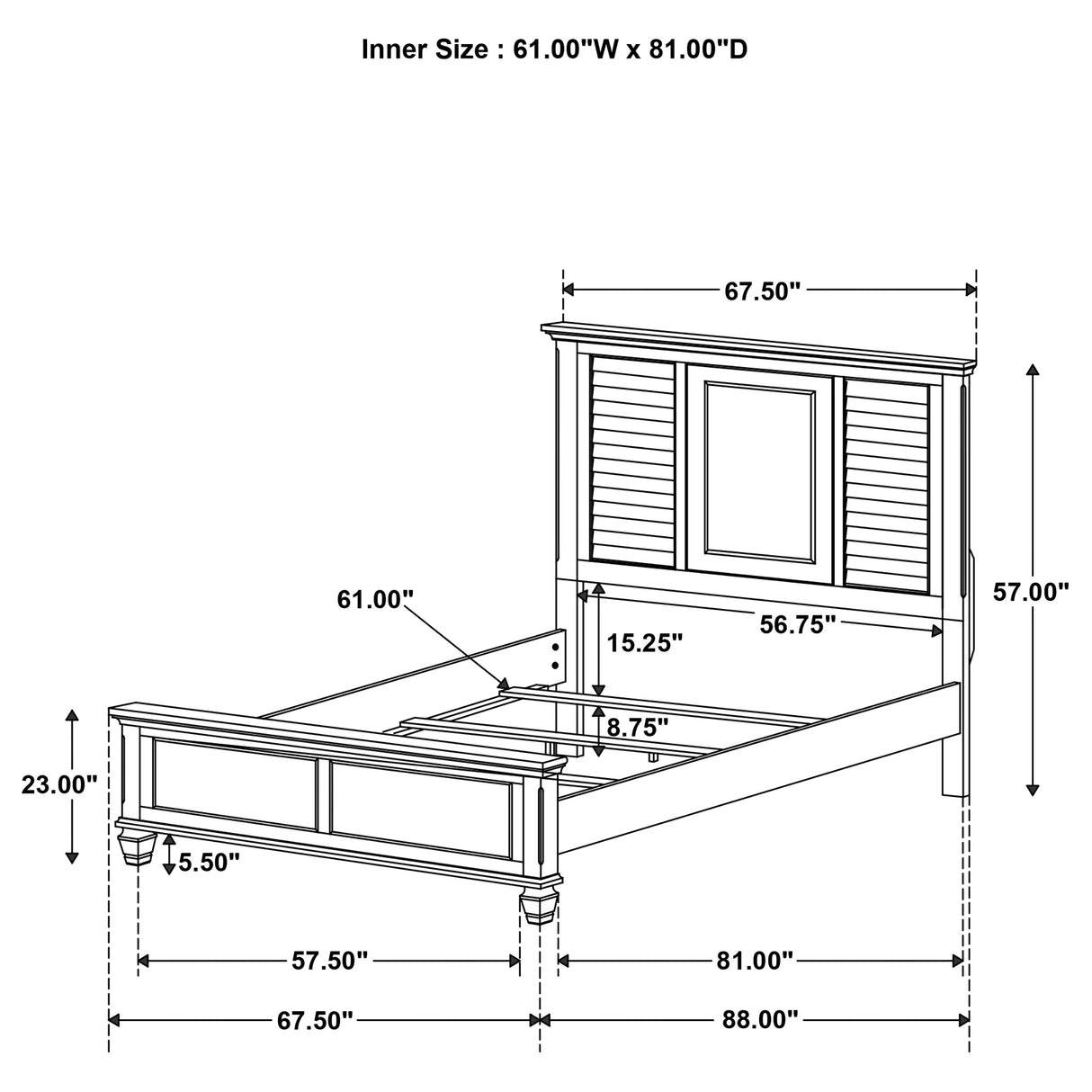 Queen Bed 4 Pc Set - Franco 4-piece Queen Bedroom Set Burnished Oak