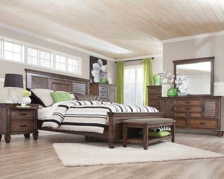 Queen Bed - Franco Wood Queen Panel Bed Burnished Oak