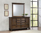 Dresser With Mirror - Franco 5-drawer Dresser with Mirror with 2 Louvered Doors Burnished Oak