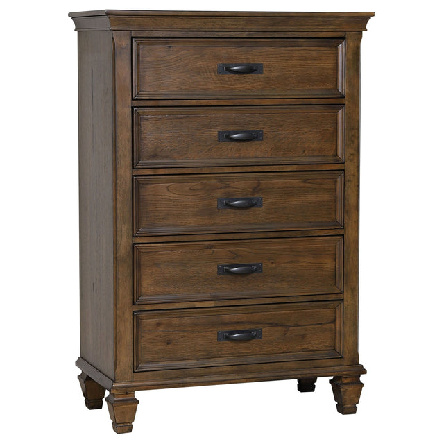 Chest - Franco 5-drawer Chest Burnished Oak