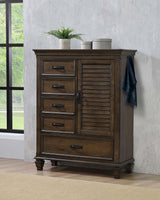 Door Chest - Franco 5-drawer Door Chest Burnished Oak