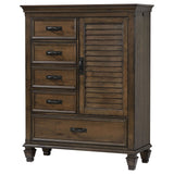 Door Chest - Franco 5-drawer Door Chest Burnished Oak