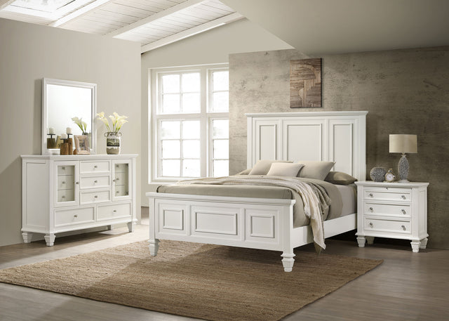 Eastern King Bed 4 Pc Set - Sandy Beach 4-piece Eastern King Bedroom Set Cream White