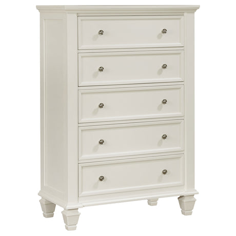 Queen Bed 5 Pc Set - Sandy Beach 5-piece Queen Bedroom Set Cream White