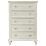 Sandy Beach 5-piece Queen Bedroom Set Cream White